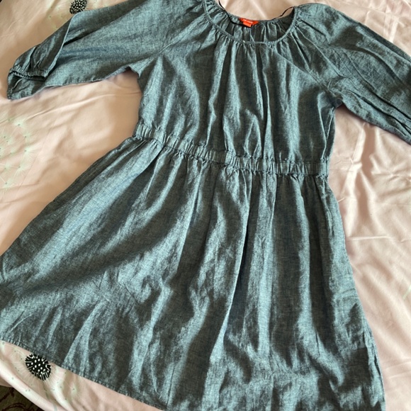 Joe Fresh Blue Linen Cotton Blend Dress Size Xl - Picture 2 of 3